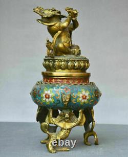 13 Old China cloisonne Copper Dynasty Vajradhara Goddess incense burner Censer