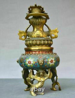 13 Old China cloisonne Copper Dynasty Vajradhara Goddess incense burner Censer