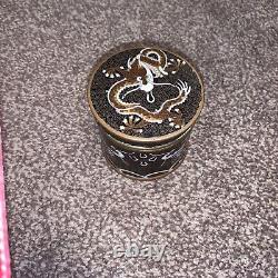19th Century Chinese Cloisonné Tea Caddy / Humidor Box with Five Claw Dragon