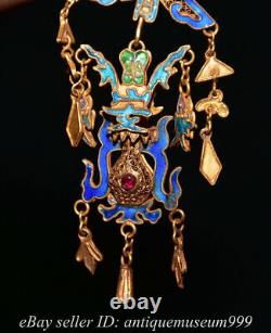 3.6 Chinese Copper Gilt Filigree Enamel Cloisonne Jewelry Earrings Pair