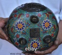 8 Marked Old Chinese Bronze Cloisonne Dynasty lection incense burner Statue