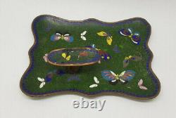 ANTIQUES 19th CENTURY CHINESE CLOISONNE PEN STAND TRAY/G013