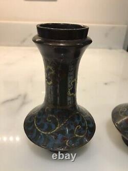 A Pair Of Chinese Cloisonne Vase 19th C