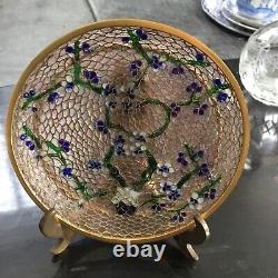 A Vintage Chinese Plaque-a-Jour Cloisonné Enamel Dish In Metropolitan Museum Box