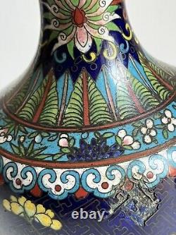 A pair of antique cloisonne vases Circa Early 20thc Chinese / Japanese