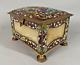 Antique 19th Century French Jewelry Box Alabaster And Cloisonné Bronze Elegance