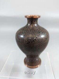 Antique Chinese Black Cloisonne Vase 19th century