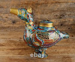 Antique Chinese Cloisonne Duck Censer Incense Burner