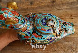Antique Chinese Cloisonne Duck Censer Incense Burner