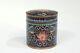 Antique Chinese Cloisonne Jar Box Cannister And Cover Copper Enamel