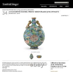 Antique Chinese Cloisonne Moonflask Vase, Provenance Sotheby's