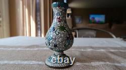 Antique Chinese Cloisonne Vase 4.5 Slight Tilt