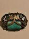 Antique Chinese Export Cloisonne Peking Glass Jade Swallow Bird Pin Brooch