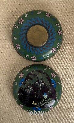 Antique Cloisonné Box, Round, 19th Century, Japanese, Chinese