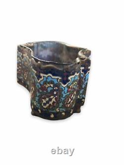 Antique Planter Chinese Cloisonne Enamel Flower Qing Footed Dynasty Rare 19th