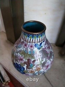 Big Chinese cloisonne butterfly vase