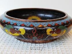 Chinese Cloisonné Bowl signed 8 inch