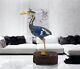 Chinese Cloisonne Traditional Vintage Inlaid Enamel Blue Heron/crane