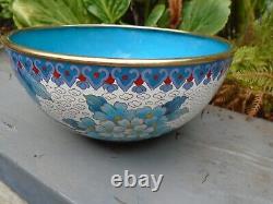 Chinese Cloisonne bowl super colours 8 inch diameter