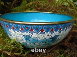 Chinese Cloisonne bowl super colours 8 inch diameter