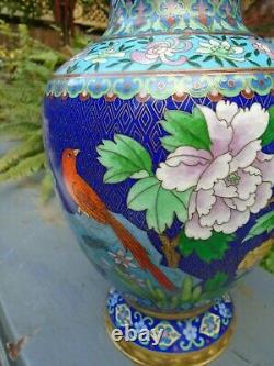 Chinese Cloisonne vase lovely colours nice size just beautiful
