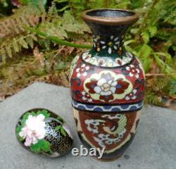 Cloisonne Japanese vase and egg nice colours