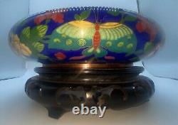 Cloisonné Signed Tongzhi Chinese Enamel Bowl Antique Insects