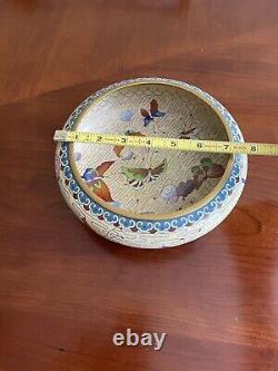 Cloisonne vintage Chinese Butterfly Bowl