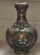 Exquisite Antique Chinese Champleve Cloisonne Garlic Headed Vase