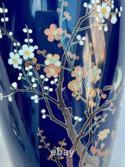 Extremely Fine Signed Japanese Meiji Period Silver Mounted Cloisonné Vase