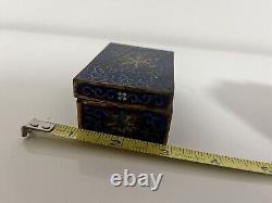 Fine Antique Chinese Gilt Copper Red Cloisonne Enamel Lidded Box. Late 19th C