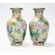 Pair Of Decorative 19th Century Chinese Cloisonne Enamel Bulbous Vases 16 Cm