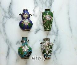 RARE CLOISONNÉ PENDANTS in the shape of vases/bottles