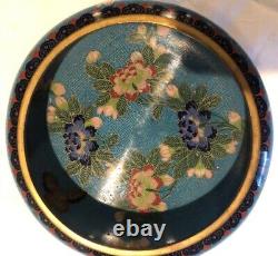 TONGZHI MARK QING DYNASTY 21cm CHINESE CLOISONNE PEONY PATTERN FIRE BOWL
