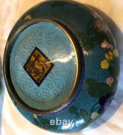 TONGZHI MARK QING DYNASTY 21cm CHINESE CLOISONNE PEONY PATTERN FIRE BOWL