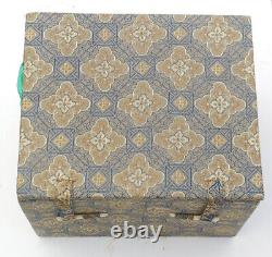 Vintage Chinese Cloisonne Enamelled Floral Seat Form TEA CADDY with Original BOX