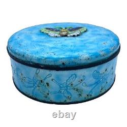 Vintage Chinese Cloisonne Repousse Butterfly Enamel Humidor Box Chinoiserie