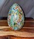 Vintage Chinese / Japanese Brass Enamelled Cloisonné Egg Bird / Floral Design