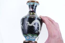 Vintage Chinese Republic Period Cloisonne Dragon Vase