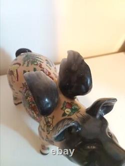 Vintage Large chinese Flying pig Ceramic Porcelain ornament If Pigs Could Fly