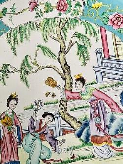Articles de vaisselle en émail peint à la main en cloisonné chinois antique sur bol en cuivre de 12 pouces