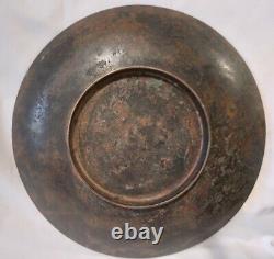 Assiette de charge de la dynastie chinoise des Ming en bronze et émail cloisonné de grande taille, 4,7 kg