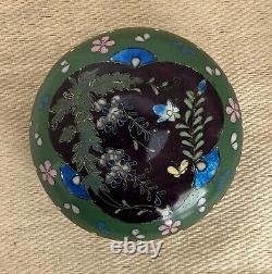 Boîte antique en cloisonné, ronde, XIXe siècle, japonaise, chinoise.