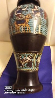 Bronze cloisonné chinois - Vase égyptien / Pyramides