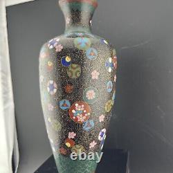Rare Antique 19ème siècle Vase japonais en émail cloisonné de la période Meiji, 7 pouces
