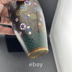 Rare Antique 19ème siècle Vase japonais en émail cloisonné de la période Meiji, 7 pouces