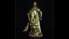 Statue De Guan Gong En Bronze Cloisonné Chinois Vintage