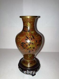 Vase Cloisonné Vintage & Support