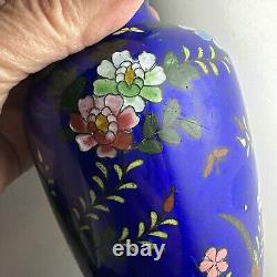 Vase Ginbari Cloisonné Bleu de 6,5 pouces