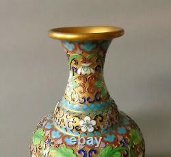 Vase chinois ancien en champlevé cloisonné